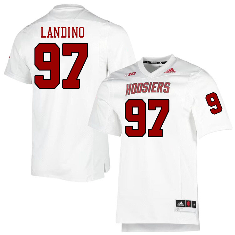 Men #97 Mario Landino Indiana Hoosiers College Football Jerseys Stitched-Retro White